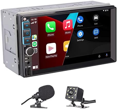 YZKONG Car Stereo kompatibilan sa Carplay & Android Auto, Dvostruka din 7 inča HD automatsko automatsko radio prijemnik sa sigurnosnim kopijama, AM / FM radio, telefonska zrcalna veza, Bluetooth, USB / SD / AUX