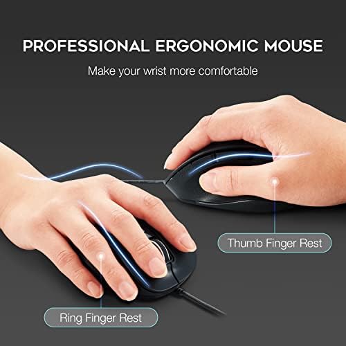 ELECOM USB žičani miš, žičani miš sa Tihim, tihim klikom, Ergonomski dizajn, 5 dugme, za Windows i Mac, srednje veličine