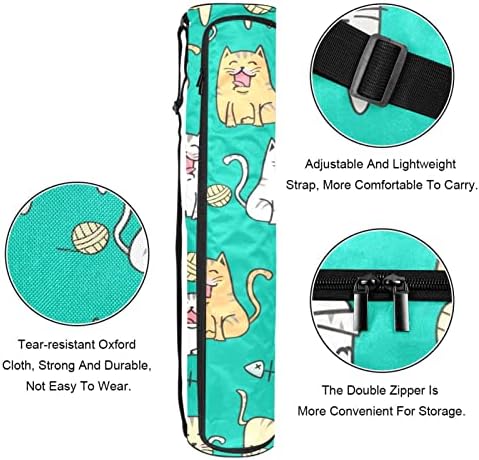 Cartoon Cat i Fishbone torbe za jogu s punim patentnim zatvaračem torba za nošenje joge za žene