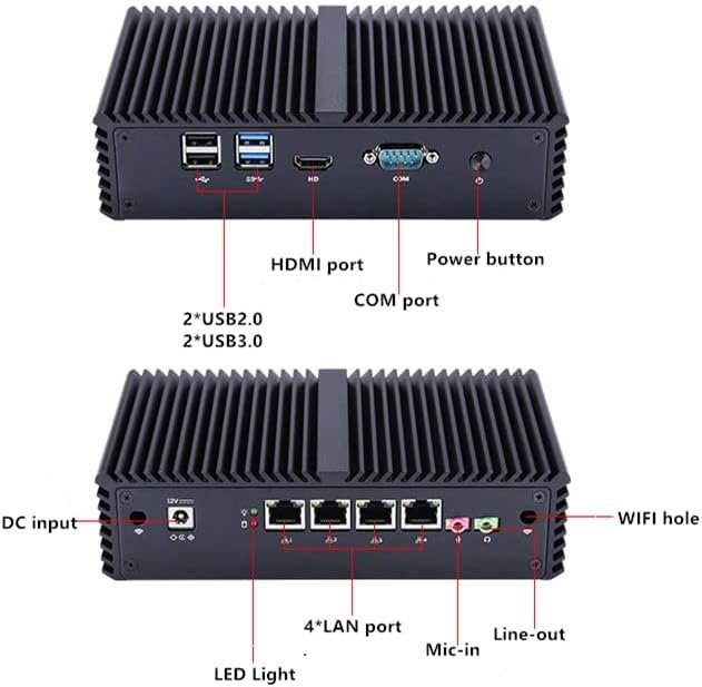 InuoMicro Firewall Box G4200l sa 8Gb ddr3 Ram 32gb Ssd, 4 Nic Fanless Linux Mini Pc,Core i5-4200U,