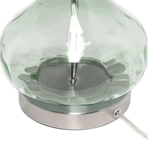 LALIA Početna 23.25 Savremena rippled obojena staklena stolna svjetiljka sa bijelom hladom tkanine, zelenom