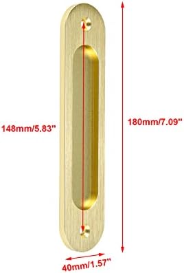 Risbay 1pc 5.83 '' Udaljenost od rupe Zlatna aluminijska legura Klizna vrata Nevidljiva ručka sa vijcima