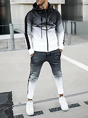 Oeiefeen muške casual sa kapuljačom s kapuljačom sa dugim rukavima puni patentni zatvarač koji trči jogging sportski