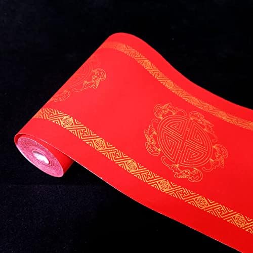 Kymy Red Xuan Paper by Roll, Crveni kineski kaligrafski papir sa 17cmx20m, Spring Festival pomiče Crveni