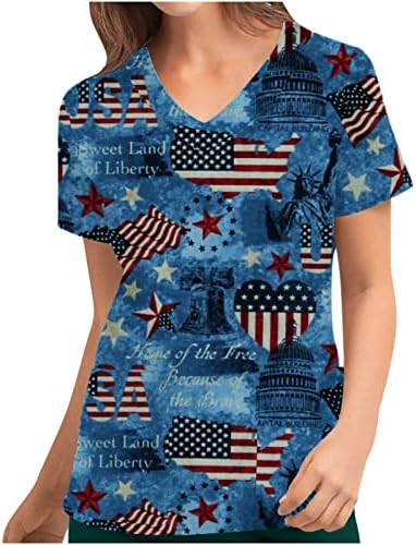 Ženski radni piling Tshirt Ljeto Jesen kratki rukav Odjeća trendi V vrat grafička bluza Tshirt za dame