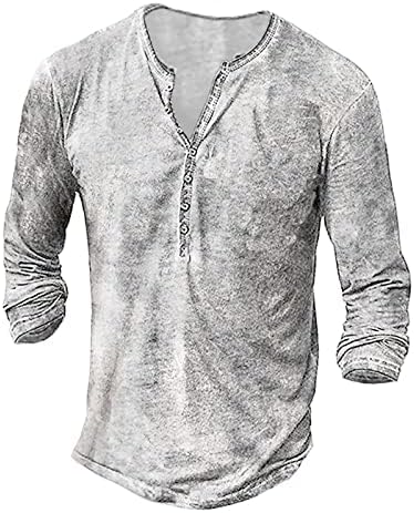 Muške majice Henley retro kratkih / dugih rukava majica casual gumb spuštene majice za muškarce