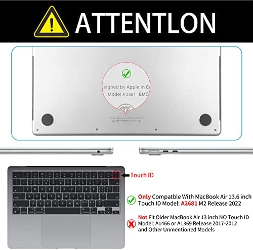 Tedawen kompatibilan MacBook Air 13.6 inčni Case 2023 2022 Izdanje Model: A2681 m2 Čip, tiskani
