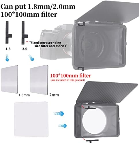 ANDOER MINI MATTE kutija Lagana zastava 15 mm Rod 4pcs adapter za leće za DSLR kamere bez ogledala podržavajući 4x4in / 4x5.65in / 100x100mm filteri