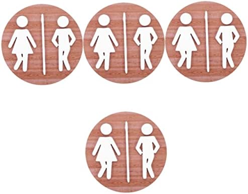 Stobok 4pcs toaletni znak WOODSY COC za toalet za toalet za toalet za poslovne toaletne znakove za