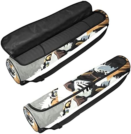 Yoga Mat torba, Tiger Animal Stare zube Wild Exercise Yoga Mat Carrier full-Zip Yoga Mat torba za nošenje sa podesivim remenom za žene i muškarce