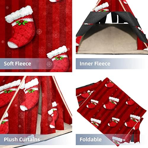 Crvene božićne čarape, Hrmster Hideout House Bed za Gerbils Chipmunks Vjeverica Ježa Gvineja Svinje Mali kavez
