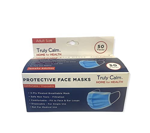 Zaista mirna 3-slojna maska za lice, kutija od 50 komada. Plava veličina za odrasle