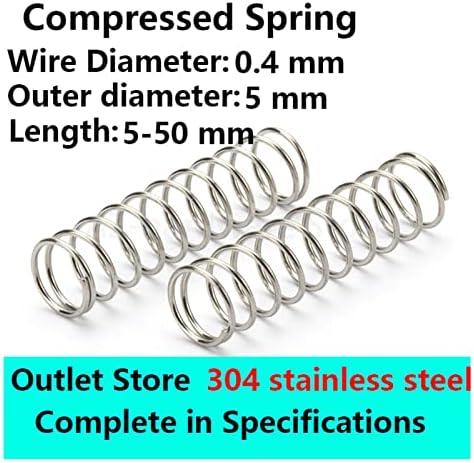 Kompresioni opruge pogodni su za većinu popravke i 304 proljetna žica od nehrđajućeg čelika promjera 0,4 mm,