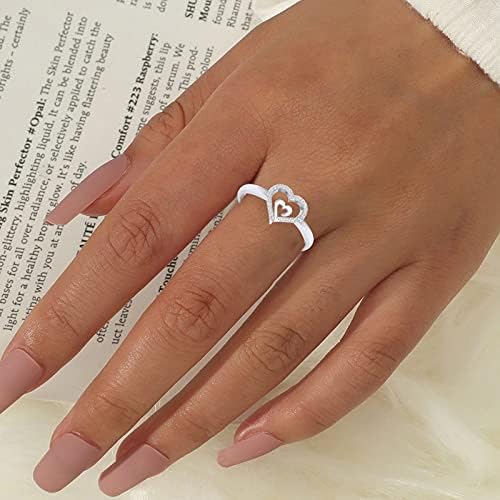 2023 Novi dijamantski ljubavni GIF prsten kreativni angažman dame nakit srca na srce 1 prsten