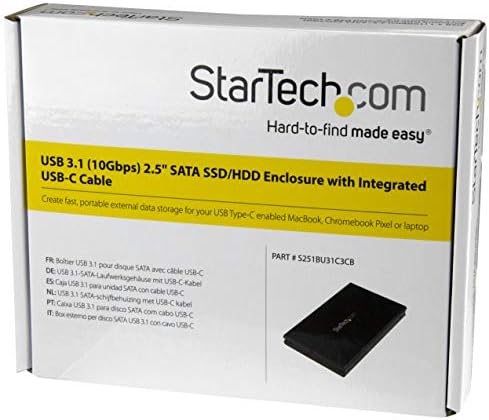 StarTech.com USB 3.1 2.5 SATA SSD/HDD hard disk Enclosure-USB-C eksterni hard disk Enclosure