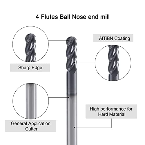 XYunEnZ ISB 4flutes Carbide Ball nos end Mill - Micro Grain Carbide End Mill za legiranih čelika/kaljenih