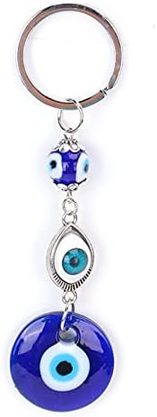Biitfuu turski plavi privjesak za ključeve od zlih očiju, privjesak za sreću sa prstenom koji visi ukras