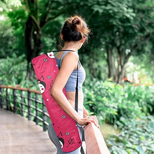 RATGDN Yoga Mat torba, Doodle Geisha uzorci vježbe Yoga Mat Carrier full-Zip Yoga Mat torba za nošenje sa podesivim