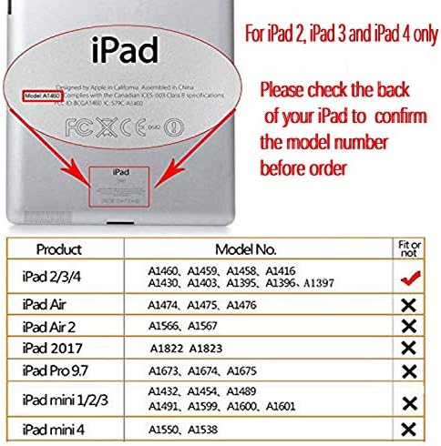Slučaj JyTend za iPad 2, iPad 3, iPad 4, rotirajuće stalke Smart futrola Poklopac magnetskog automatskog