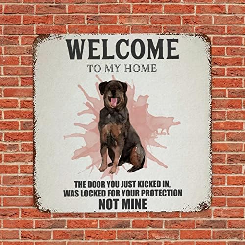 Funny pas Metal znak plaketa za kućne ljubimce pas Dobro došli u moj dom Retro pet pas vrata vješalica