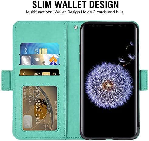 Asuwish kompatibilan sa Samsung Galaxy S9 Plus futrolom za novčanik i kaljenim staklom zaštitnik ekrana Flip