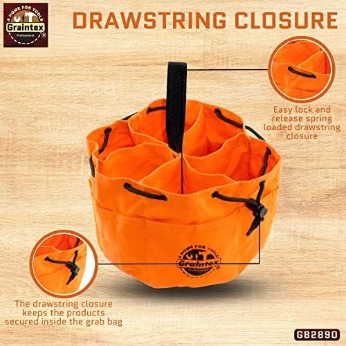 Graintex Gb2890 torba za hvatanje narandžaste boje Rip-stop platno 18 džepova zatvaranje vezica