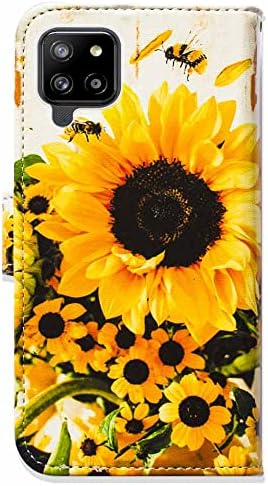 Bcov Galaxy A42 5G slučaj, suncokretova pčela preklopna futrola za telefon poklopac novčanika sa držačem