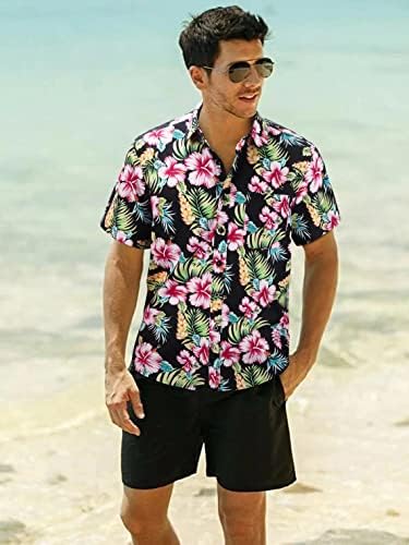 Muške havajske košulje kratki rukav Aloha Shirt za muškarce Casual Button Down Tropical Hawaii