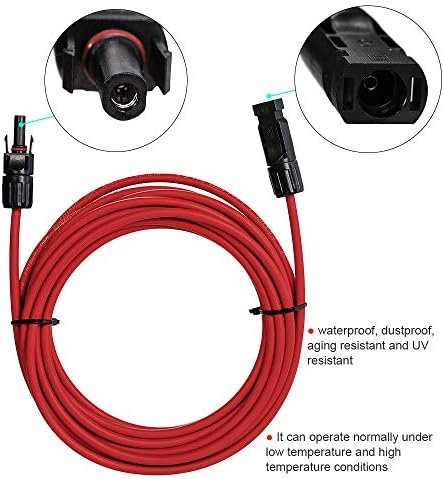 Carkio kabl za solarni Adapter,1 par crvena + crna vodootporna 12awg žica 5 stopa produžna žica za solarne
