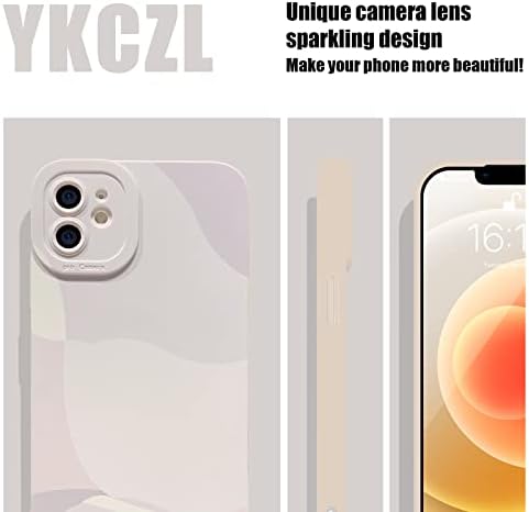 YKCZL kompatibilan sa iPhone 12 futrolom, slatko obojenim umjetničkim srčanim uzorkama puna kamera zaštitna tanka