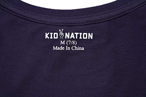 Kid Nation Djeca pamučni cisterni vrhovi majice bez rukava za dječake ili djevojčice 4-12 godina