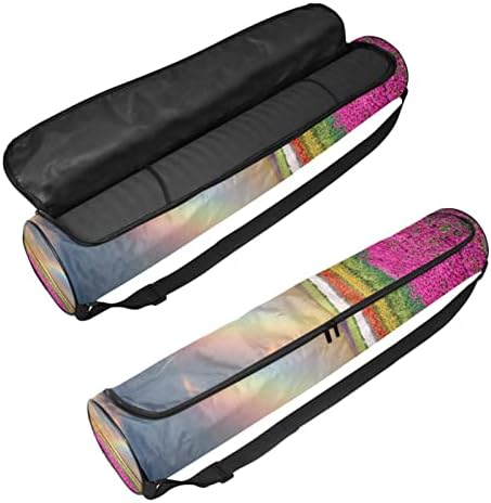 RATGDN Yoga Mat torba, Rainbow Flowers field Exercise Yoga Mat Carrier full-Zip Yoga Mat torba za nošenje