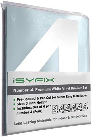 ISYFIX bijeli vinil 4 naljepnice - 6 pakiranja 3 inča Samoljepljivo - premium naljepnica Die Cut &
