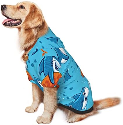Veliki kapuljač za pse podvodni slatki-crtani džemper za kućne ljubimce sa šeširom mekim kaputom za mačke