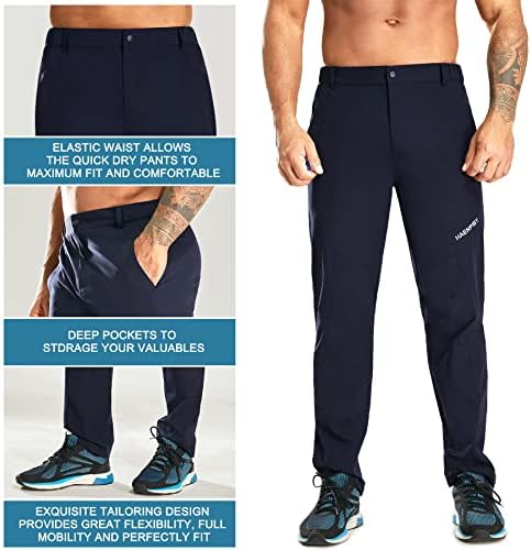 HAENPISY Quick Dry Joggers za muškarce lagane pantalone za trčanje Workout Atletski planinarenje sportske pantalone sa džepovima