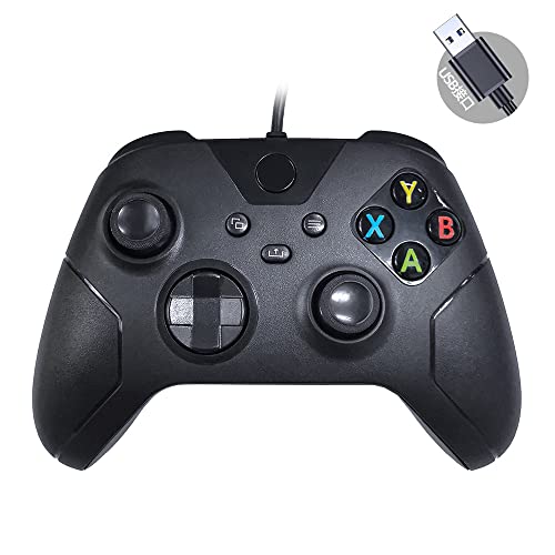 Poboljšani ožičeni kontroler za Xbox serije X | s sa 4 tipke za remaptable, 4 vibracije motora i 3,5 mm stereo slušalica, kompatibilni sa Xbox One i PC / laptopom - crni