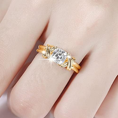 NSQFKALL Classic New Ring Wedding Angažman prsten Retro Gold Ženski jednosoban tkani uzorak