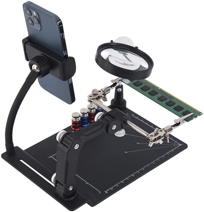 Bienka Lab Microscope Equipment 7x treća ruka za lemljenje lupa 2 LED lupa sa svetlima držač za telefon
