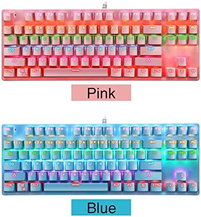 Letar mehanički Gaming Keyboard RGB LED Rainbow pozadinskim osvjetljenjem Wired Keyboard, 87