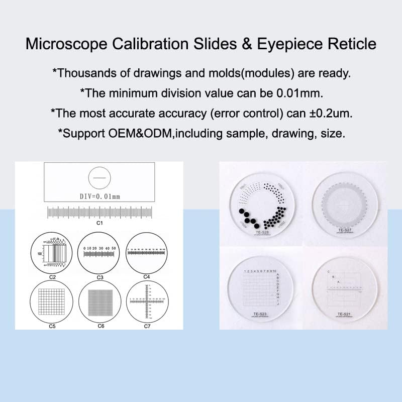 Oprema za mikroskop 0,1 mm unutrašnji spoljni mikrometar, mikrometar sa unakrsnim ravnalom, optička mreža
