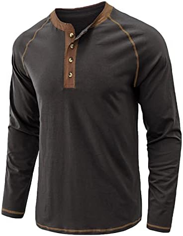 Pulover majice za muškarce veliki i visoki opružni gumb Thirt okrugli izrez Čvrsta bluza s dugim