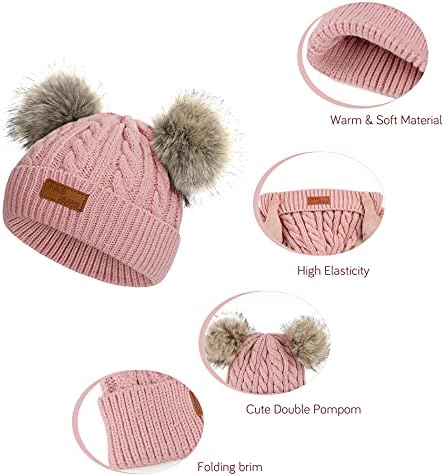 Američki trendovi bebini bebini za djevojke zimske novorođenčad kapu s pom pom Slatkom pletenom kapu