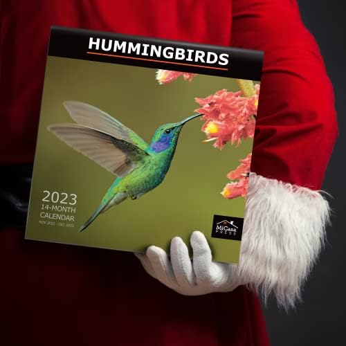 Micasa Hummingbirds 2023 Mesenski zidni kalendar čuvara | 12 x 24 otvoren | Gust i čvrst papir | Podijnji