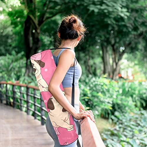 Mops Pink Yoga Mat torba za nošenje s naramenicom torba za jogu torba za teretanu torba za plažu