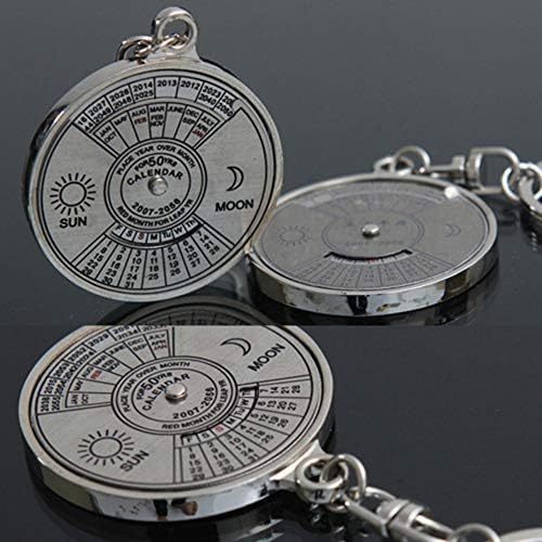 SDFGH 50-godišnji kalendarski lanac za ključeve mini metalni prsten Compass Keyring KeyfOb planinarenje