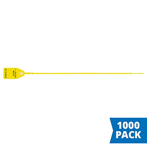 Žuta tegljač uske plastike pečat 1000-pk. - 12 Heavy-Duty Plastic Trailer Seals numerisane & Hot-Stamped