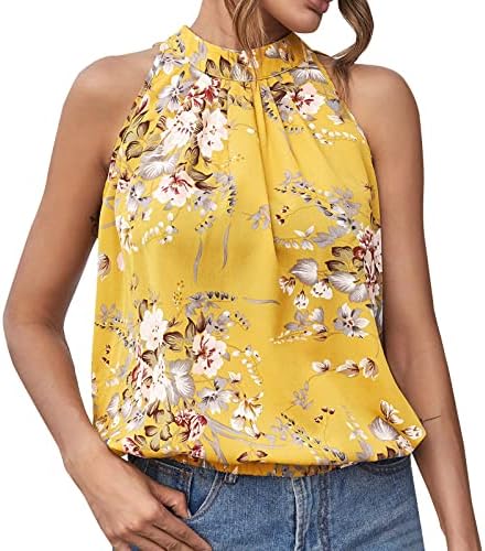 T Shirt ženska ljetna jesen bez rukava 2023 Odjeća grafički Print cvjetna Plisirana Casual bluza košulja