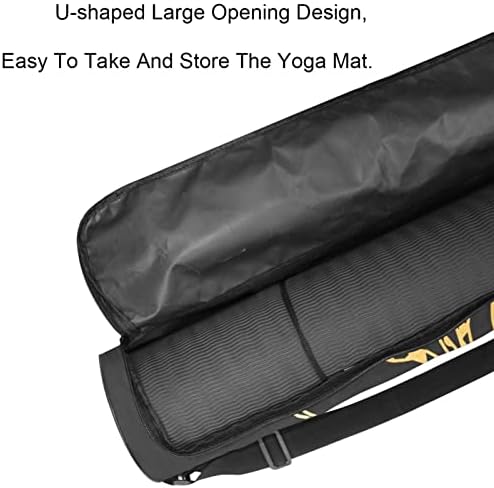 RATGDN Yoga Mat torba, Zlatni apstraktni med pčela Vježba Yoga Mat Carrier full-Zip Yoga Mat torba za nošenje