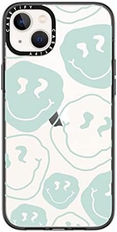 Casetify Esential iPhone 14 Plus [2x testiran za pad od dna / 4ft pad za zaštitu od 4FT] - Aqua Smiley prozirna - bistra crna
