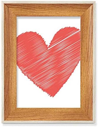 MCJS Valentinovo crveno srce u obliku Desktop drveni okvir za fotografije prikaz slike Art Painting